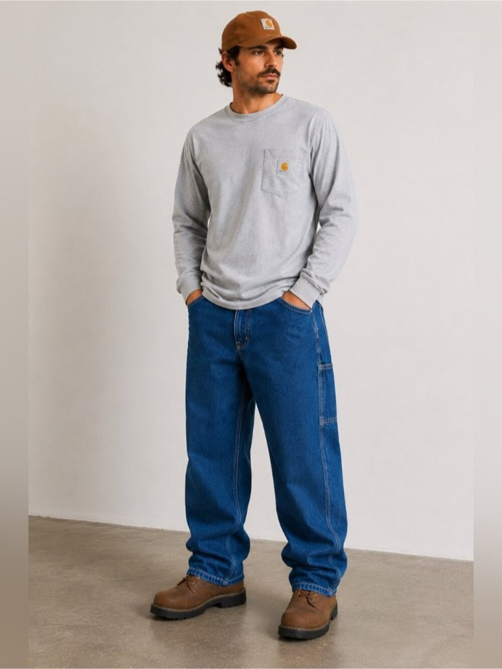 Carhartt Dungaree Fit Carpenter Jeans | Men’s 40x28 | Blue Workwear Denim